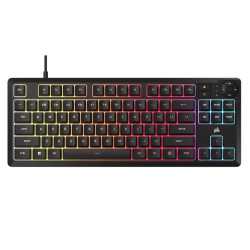 Corsair K55 CORE TKL Tenkeyless RGB Membrane Gaming Keyboard, USB, 8-Zone RGB, 12-Key Rollover, Dedicated Media Keys 