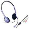 Genius HS-02B Lightweight Headset with Mic, 3.5mm Connection, Plug and Play, Adjustable Headband and microphone with In-line Vol