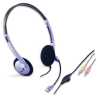 Genius HS-02B Lightweight Headset with Mic, 3.5mm Connection, Plug and Play, Adjustable Headband and microphone with In-line Vol