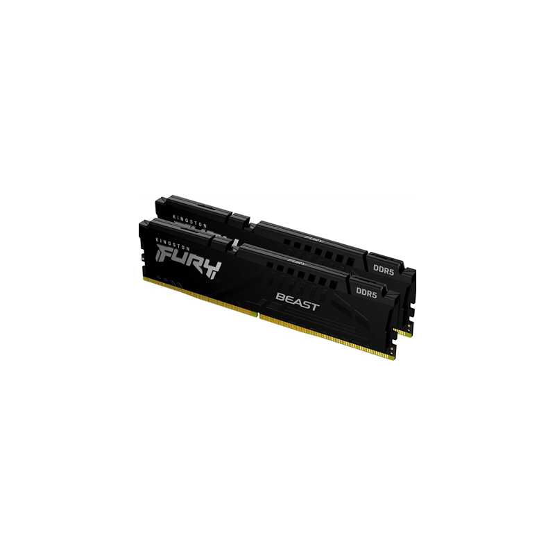 Kingston FURY Beast KF552C40BBK2-16  Gaming System Memory, DIMM, DDR5, 5200MHz, 16GB (2 x 8Gb), Black Heatsink, 288 Pin, 1.25v, 