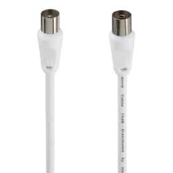 Hama Antenna Cable, Coax Male to Coax Female, 75dB, 10 Metre, White