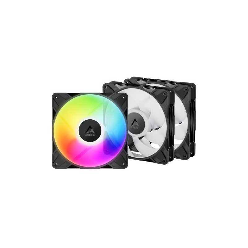 ARCTIC P14 Pro ARGB 14cm PWM Case Fan w/ Cable Splitter (3 Pack), Fluid Dynamic Bearing, 400-2500 RPM, Black