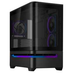 Asus Prime AP202 ARGB Gaming Case w/ Curved Glass Panel, Micro ATX, 3x ARGB Fans, ARGB Light Band, 420mm GPU Support, USB-C 20Gb