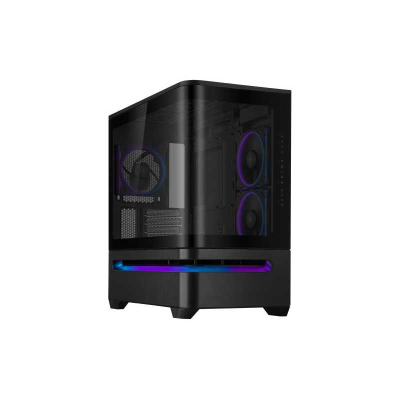 Asus Prime AP202 ARGB Gaming Case w/ Curved Glass Panel, Micro ATX, 3x ARGB Fans, ARGB Light Band, 420mm GPU Support, USB-C 20Gb