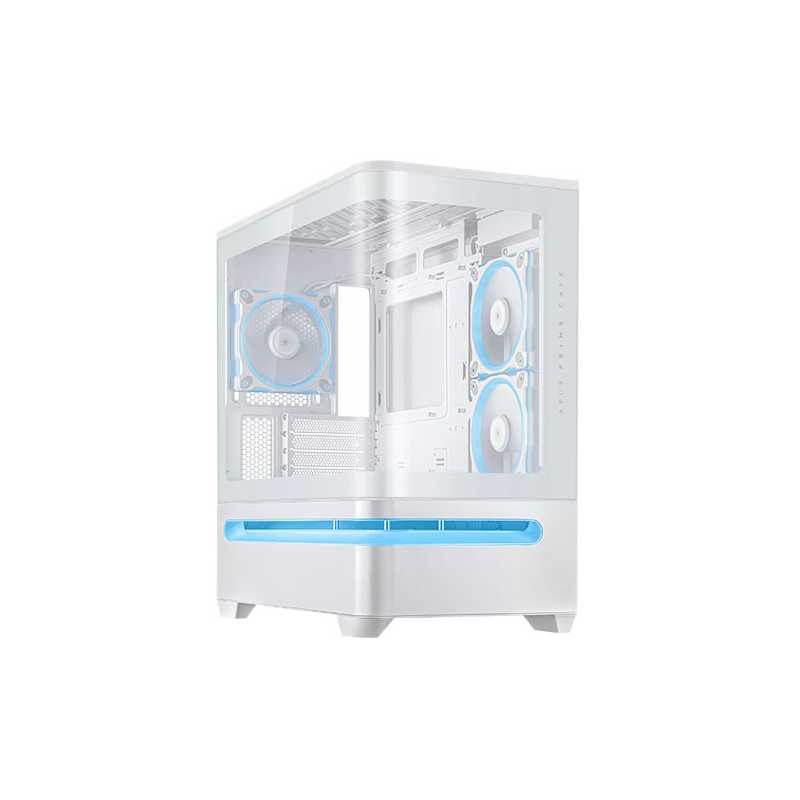 Asus Prime AP202 ARGB Gaming Case w/ Curved Glass Panel, Micro ATX, 3x ARGB Fans, ARGB Light Band, 420mm GPU Support, USB-C 20Gb