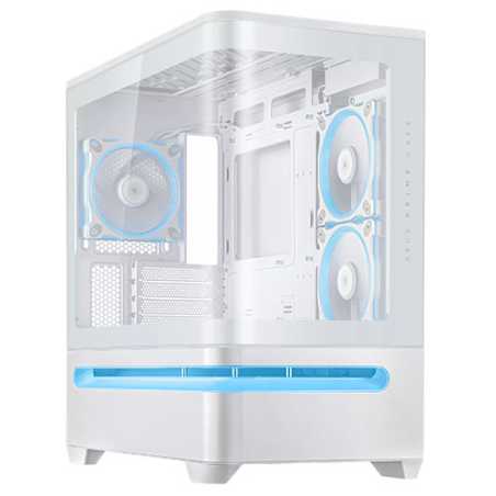 Asus Prime AP202 ARGB Gaming Case w/ Curved Glass Panel, Micro ATX, 3x ARGB Fans, ARGB Light Band, 420mm GPU Support, USB-C 20Gb