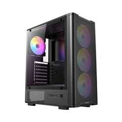 Antec VX310 ARGB  Mid-Tower Gaming PC Case - Pre-Installed 4 x 120mm ARGB Fans, Tempered Glass Side Panel, High-Airflow Mesh Fro