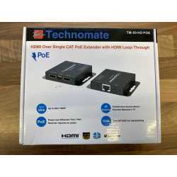 Technomate HDMI Over Single CAT PoE Extender with HDMI Loop-Through (TM-50 HD POE)
