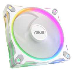 Asus Prime MR120 ARGB Reverse Blade 12cm PWM Case Fan, Sleeve Bearing, 28mm Frame, Dual-Sided Lighting, 1600 RPM, White