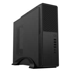 CiT S014C Micro ATX Slim Desktop Case, 300W PSU, Mesh Front, 80mm Fan, USB-C, Black