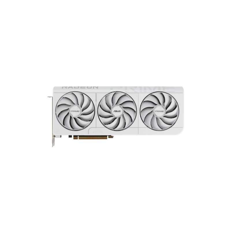 Asus PRIME RX9070 XT White OC, PCIe5, 16GB DDR6, HDMI, 3 DP, 3030MHz Clock, Overclocked, Compact SFF-Ready