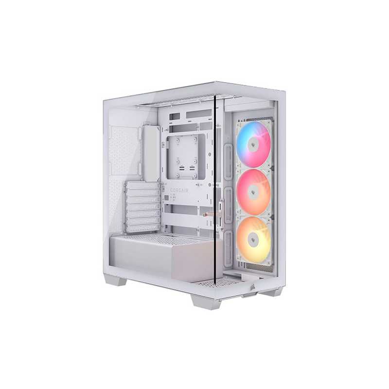 Corsair 3500X RS-R ARGB Gaming Case w/ Glass Side & Front, E-ATX, 3x Reverse ARGB Fans, USB-C, Asus BTF Compatible, White