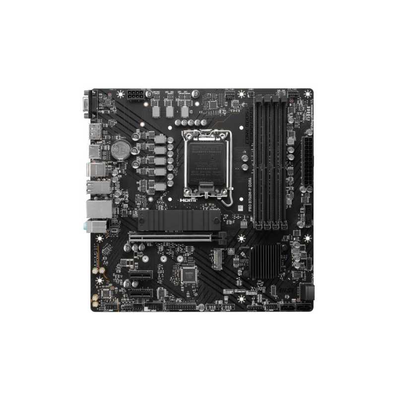 MSI PRO B760M-P DDR4, Intel B760, 1700, Micro ATX, 4 DDR4, VGA, HDMI, DP, GB LAN, 2x M.2