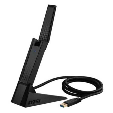 MSI (GUAXE54) AXE5400 Wi-Fi 6E Wireless USB Adapter, Tri-Band, USB 3.0, Beamforming, Adjustable Antenna, WPA3, Cradle
