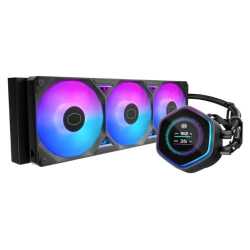 Cooler Master MasterLiquid 360 Atmos II LCD ARGB Liquid CPU Cooler, 360mm, Dual Chamber Design, Customisable LCD, Low Profile Pu