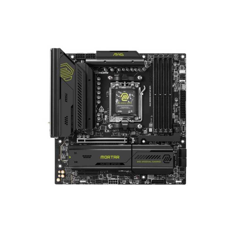MSI MAG B850M MORTAR WIFI, AMD B850, AM5, Micro ATX, 4 DDR5, HDMI, Wi-Fi 7, 5G LAN, 3x M.2