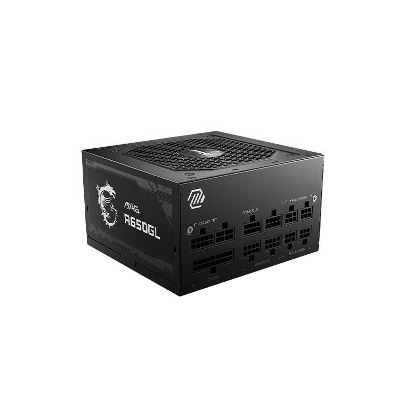 MSI 650W (MAG A650GL) ATX 3.0 PSU, Fully Modular, 80+/Cybenetics Gold, LLC Full-Bridge