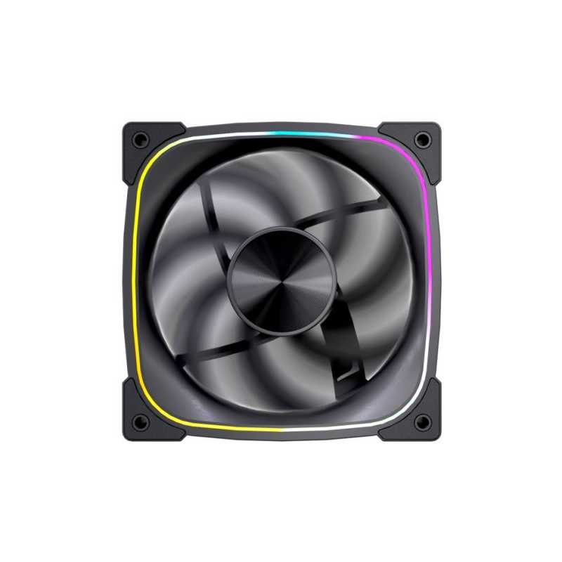 Vida Stealth Reverse Blade120mm ARGB PWM Case Fan, Hydraulic Bearing, Outer Ring Lighting, 600-1500 RPM, Black
