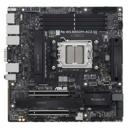 Asus PRO WS B850M-ACE SE, Workstation, AMD B850, AM5, Micro ATX, 4 DDR5, VGA, HDMI, DP, 10G LAN, 3x LAN, Onboard BMC, IPMI, MCIO