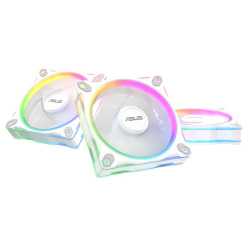 Asus Prime MR120 ARGB 120mm PWM Case Fans (3 Pack), Sleeve Bearing, 28mm Frame, Dual-Sided Lighting, 1600 RPM, White
