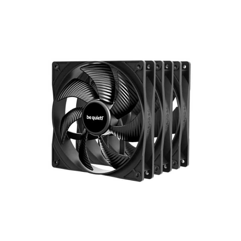 Be Quiet! BL139 Pure Wings 3 PWM 140mm Case Fans (3 Pack), Rifle Bearing, 1200 RPM, Black