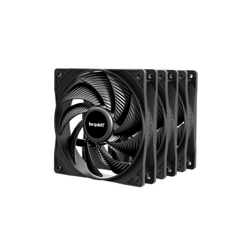 Be Quiet! BL140 Pure Wings 3 PWM High Speed 120mm Case Fans (3 Pack), Rifle Bearing, 2100 RPM, Black
