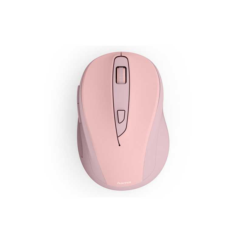 Hama WM-400 Compact Wireless Optical Mouse, 6 Buttons, 800-1600 DPI, Pink