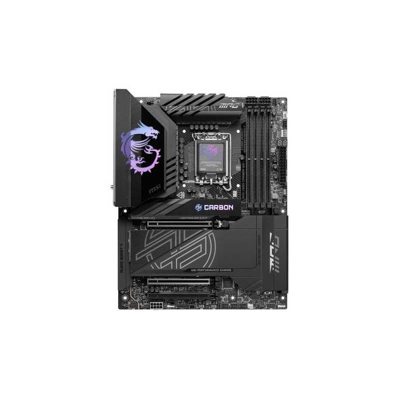 MSI MPG Z890 CARBON WIFI, Intel Z890, 1851, ATX, 4 DDR5, HDMI, 2 TB4, Wi-Fi 7, 5G & 2.5G LAN, RGB, 5x M.2