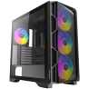 Antec AX1000 ARGB Mid-Tower Gaming PC Case, Full Mesh Front, Tempered Glass, Steel/Plastic,  4 x 120mm ARGB Fans, E-ATX, ATX/Mic