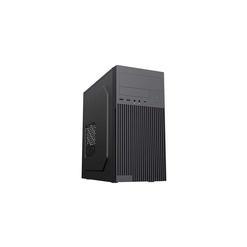 CiT Mentor Micro-ATX Office PC Case With USB Type C and 80mm Rear Black Fan Included