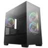 DeepCool CG380 3F Micro-ATX Gaming Case Black  Panoramic Tempered Glass Side Panel, Mesh Airflow Front, 3 Pre-Installed ARGB Fan