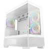 DeepCool CG380 3F Micro-ATX Gaming Case White  Panoramic Tempered Glass Side Panel, Mesh Airflow Front, 3 Pre-Installed ARGB Fan