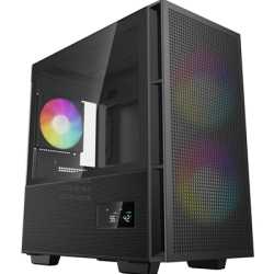 DeepCool CH360 Digital Gaming Case Black Mid Tower with Tempered Glass Side Window Panel, Advanced Cooling, USB 3.0/USB-C Ports,