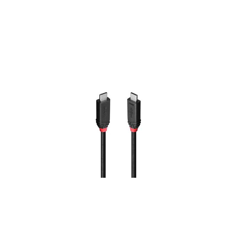 Lindy Black Line 37002 2m USB4 240W Cable, 24 pin USB-C (M) to 24 pin USB-C (M)