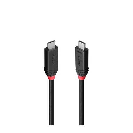 Lindy Black Line 37002 2m USB4 240W Cable, 24 pin USB-C (M) to 24 pin USB-C (M)
