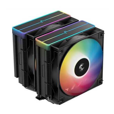 DeepCool AG620 BK ARGB V2 Dual-Tower CPU Air Cooler with 120mm ARGB Fans, Compatible with Intel LGA 1851/1700/1200/115x & AMD AM