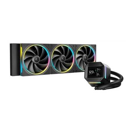 DeepCool LM360 Liquid CPU Cooler with 2.4" IPS Display, 360mm AIO, Triple 120mm ARGB Fans, Anti-Leak Technology, PWM Pump, Inte