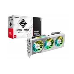 ASRock AMD Radeon RX 9070 XT Steel Legend 16GB GDDR6 Graphics Card, 4096 Streams, 2970MHz Boost Clock, Triple Fan, 3x DisplayPor