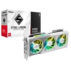 ASRock AMD Radeon RX 9070 XT Steel Legend 16GB GDDR6 Graphics Card, 4096 Streams, 2970MHz Boost Clock, Triple Fan, 3x DisplayPor