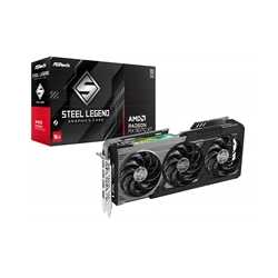 ASRock AMD Radeon RX 9070 XT Steel Legend Dark 16GB GDDR6 Graphics Card, 4096 Streams, 2970MHz Boost Clock, Triple Fan, 3x Displ