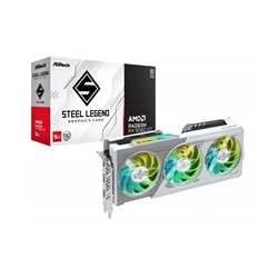 ASRock AMD Radeon RX 9060 XT Steel Legend OC 16GB GDDR6 Graphics Card, 2048 Streams, 3320MHz Boost Clock, Triple Fan, 2x Display