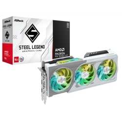 ASRock AMD Radeon RX 9060 XT Steel Legend OC 16GB GDDR6 Graphics Card, 2048 Streams, 3320MHz Boost Clock, Triple Fan, 2x Display