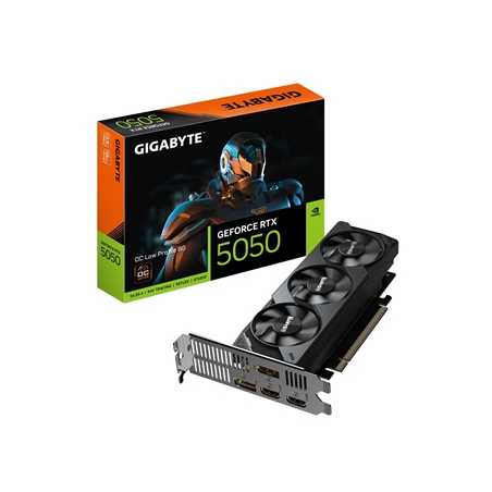 Gigabyte NVIDIA GeForce RTX 5050 OC Low Profile 8G, GDDR6 Graphics Card, 2560 Cuda Core, 2587MHz Core Clock, Triple Fan, 2x Disp
