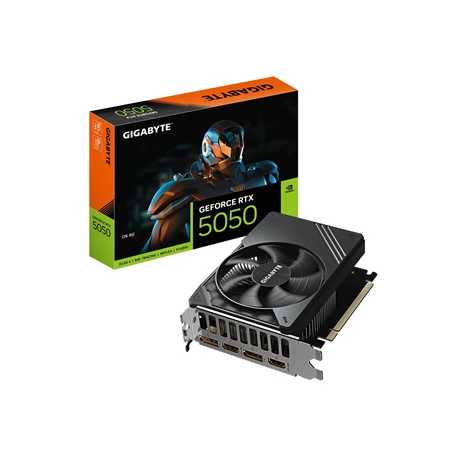 Gigabyte NVIDIA GeForce RTX 5050 D6 8GB GDDR6 Graphics Card, 2560 CUDA Cores, 2572 MHz Core Clock, Single Fan, 2x DisplayPorts /