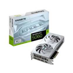 Gigabyte NVIDIA GeForce RTX 5060 EAGLE OC ICE 8GB GDDR7 Graphics Card, 3840 CUDA Cores, 2550 MHz Core Clock, Dual Fan, White, 3x