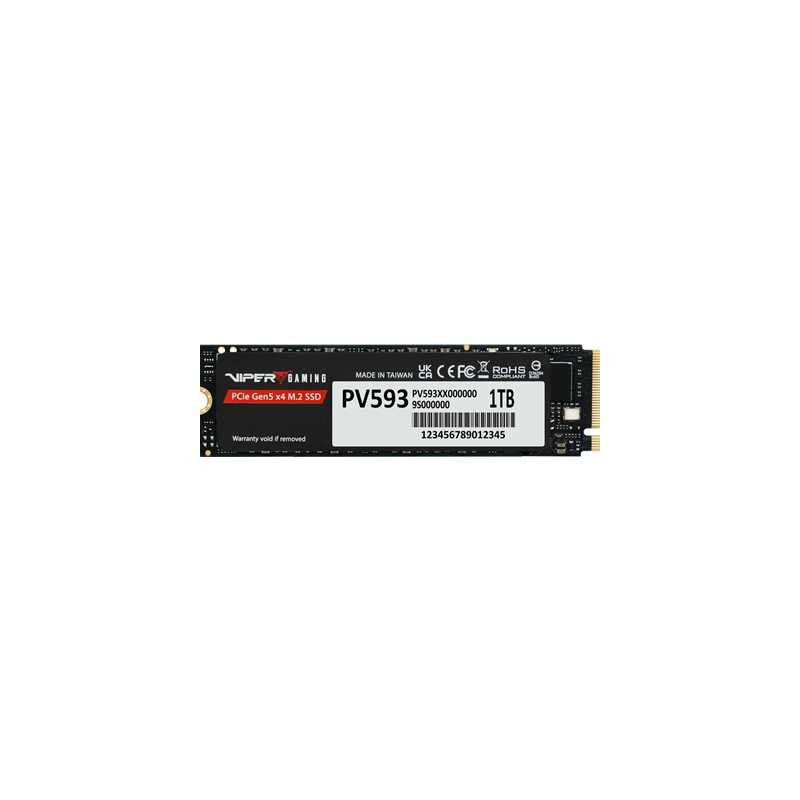 Partiot PV593 (PV593P1TBM28H) 1TB NVMe SSD, M.2 Interface, PCIe Gen5 x4, 2280, Read/Write up to 14,000 / 13,000 MB/s, 5 Year War