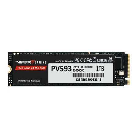 Partiot PV593 (PV593P1TBM28H) 1TB NVMe SSD, M.2 Interface, PCIe Gen5 x4, 2280, Read/Write up to 14,000 / 13,000 MB/s, 5 Year War
