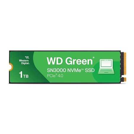 WD Green SN3000(WDS100T4G0E-00CPSO) 1TB NVMe SSD, M.2 Interface, PCIe Gen4, 2280, Read 5000MB/s, Write 4200MB/s, 3 Year Limited 