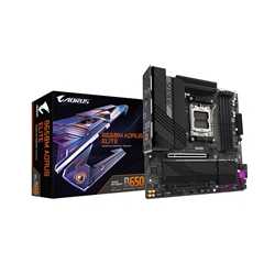 Gigabyte B650M AORUS ELITE AMD AM5 Socket Motherboard, Micro-ATX, 4x DDR5 Slots, 2x M.2 Socket, Fitted I/O Shield, 2.5GbE LAN, 1