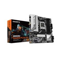 Gigabyte B650M GAMING PLUS WIFI (Rev.1.2) AMD AM5 Socket Motherboard, Micro-ATX, 4x DDR5 Slots, 2x M.2 Socket, Fitted I/O Shield